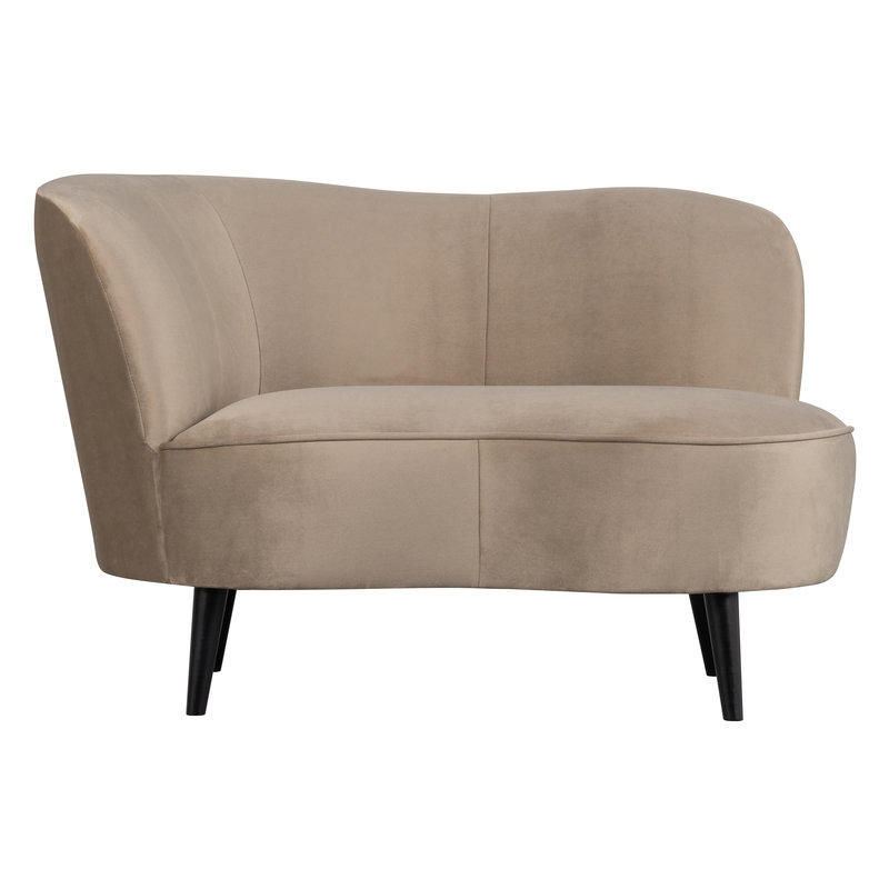 WOOOD-collectie Sara Lounge Fauteuil Links Fluweel Khaki