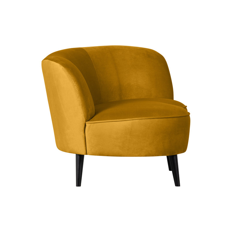 WOOOD-collectie Sara Lounge Fauteuil Rechts Fluweel Oker