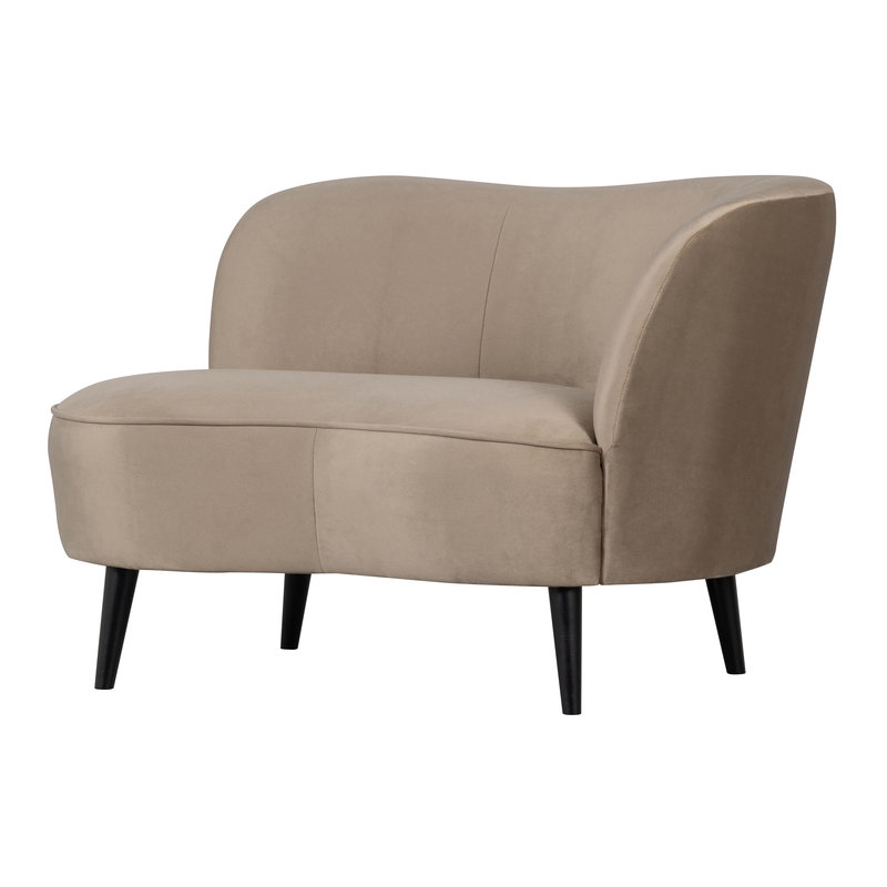 WOOOD-collectie Sara Lounge Fauteuil Rechts Fluweel Khaki