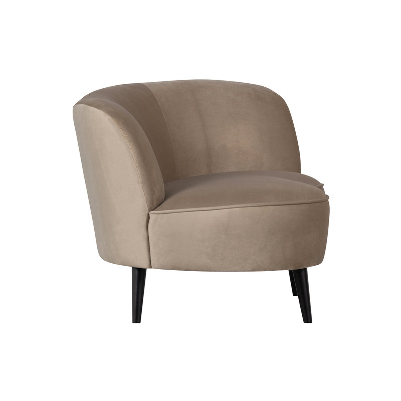 WOOOD-collectie Sara Lounge Fauteuil Rechts Fluweel Khaki