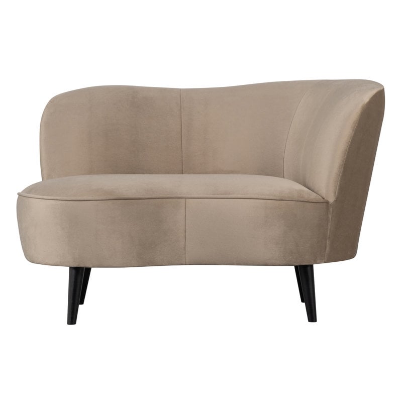 WOOOD-collectie Sara Lounge Fauteuil Rechts Fluweel Khaki