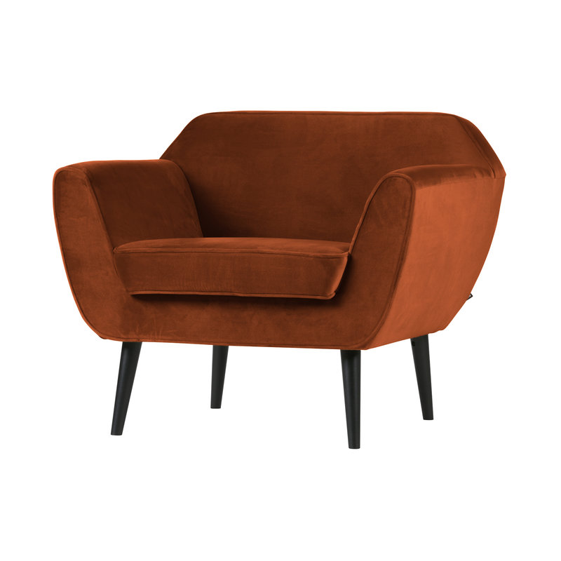 WOOOD-collectie Rocco Fauteuil Fluweel Roest