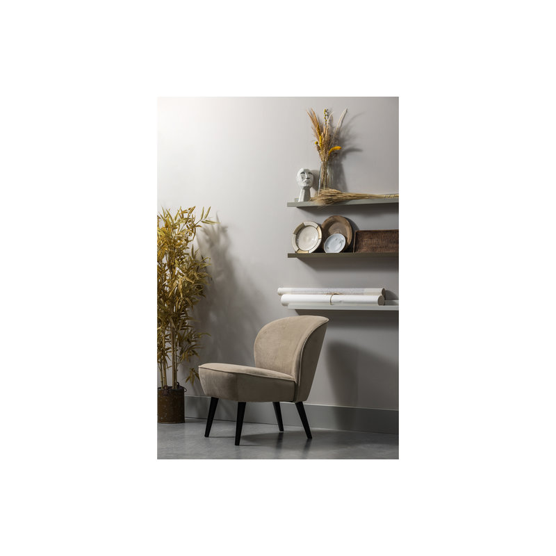 WOOOD-collectie Sara Fauteuil Fluweel Khaki