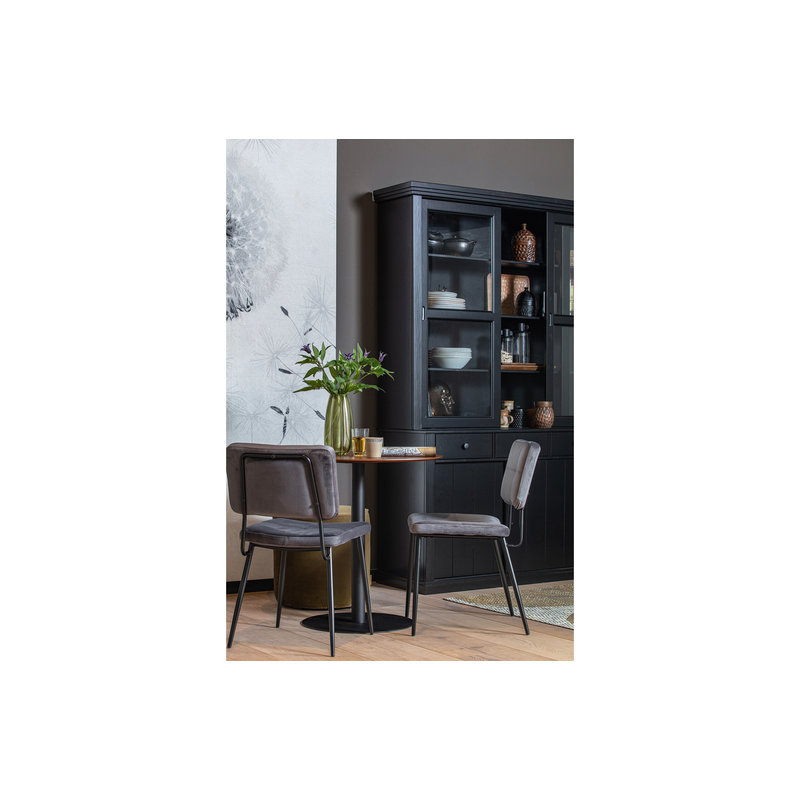 WOOOD-collectie Lagos Large Showcabinet Pine Deep Black