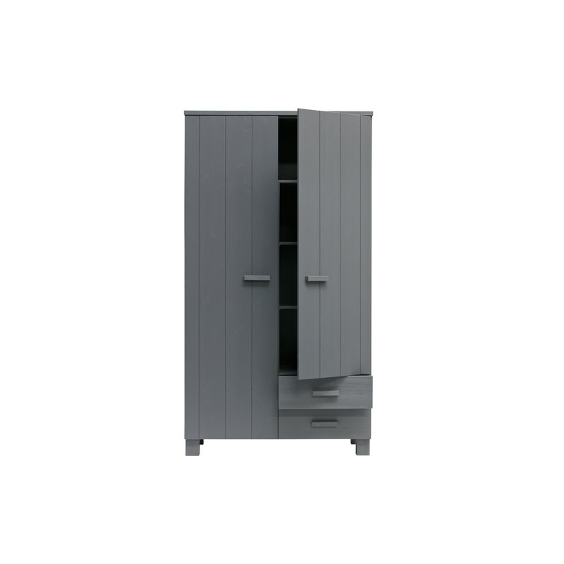 WOOOD-collectie Dennis Wardrobe Steelgrey