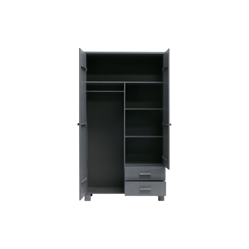 WOOOD-collectie Dennis Wardrobe Steelgrey