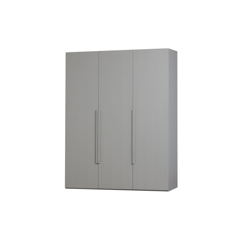 WOOOD-collectie Rens 3-doors Wardrobe Long Handle Walnut/pebble Grey