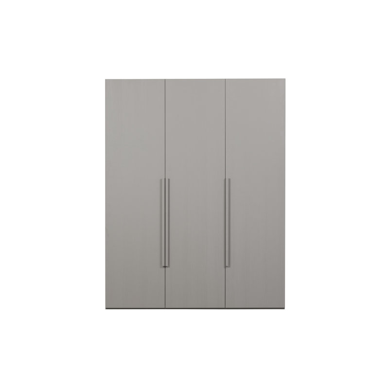 WOOOD-collectie Rens 3-doors Wardrobe Long Handle Walnut/pebble Grey