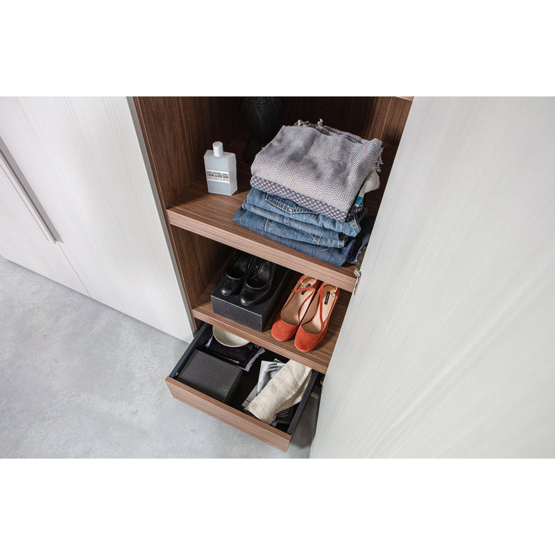 WOOOD-collectie Rens 3-doors Wardrobe Long Handle Walnut/pebble Grey