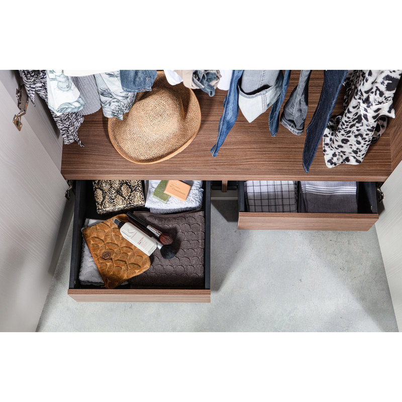 WOOOD-collectie Rens 3-doors Wardrobe Long Handle Walnut/pebble Grey