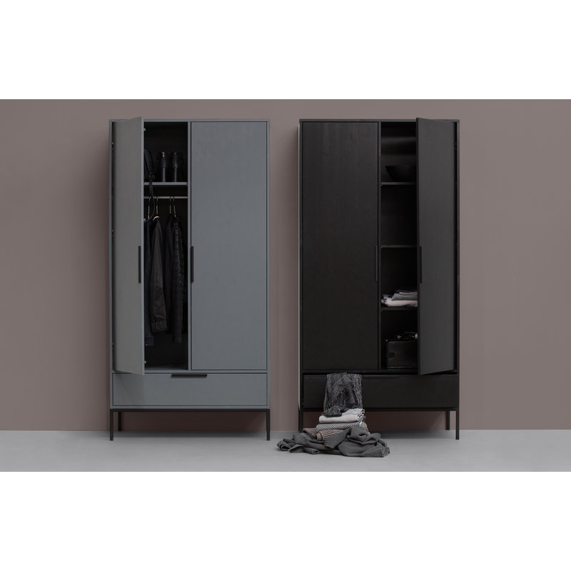 WOOOD-collectie Adam 2-deurs Kast Grenen Steel Grey