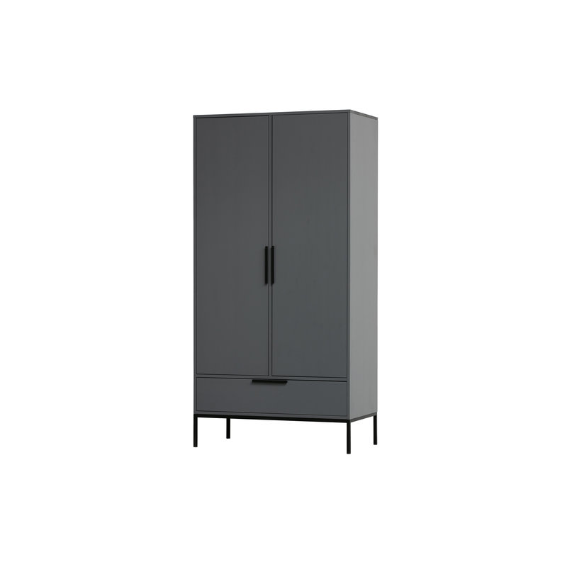 WOOOD-collectie Adam 2-deurs Kast Grenen Steel Grey