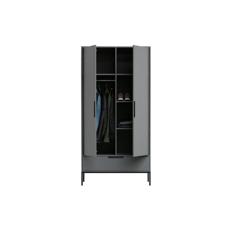 WOOOD-collectie Adam Cabinet Pine Steel Grey