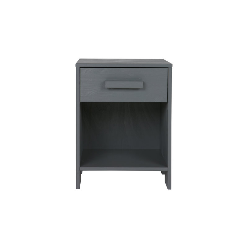 WOOOD-collectie Dennis Nightstand Steel Grey Brushed