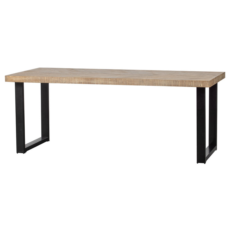 WOOOD-collectie Tablo Table Mango Herringbone 180x90 U-leg