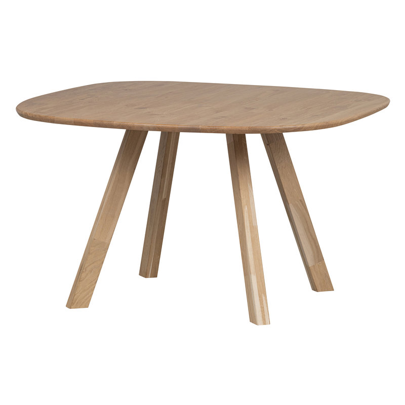 WOOOD-collectie Tablo Table Oak Natural Organic 130x130  Square Leg