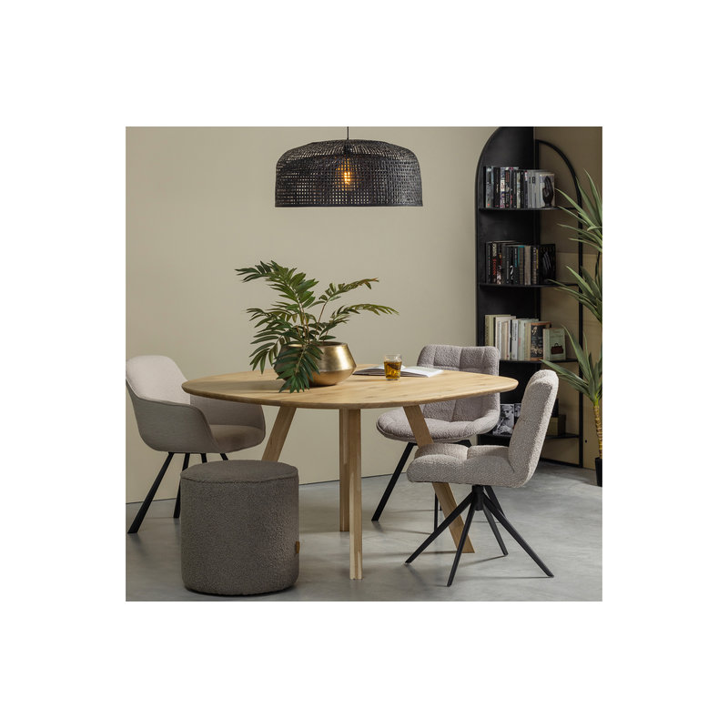 WOOOD-collectie Tablo Table Oak Natural Organic 130x130  Square Leg