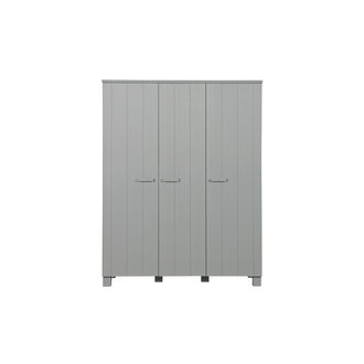 WOOOD Dennis 3-doors Wardrobe Pine Concrete Grey Brushed