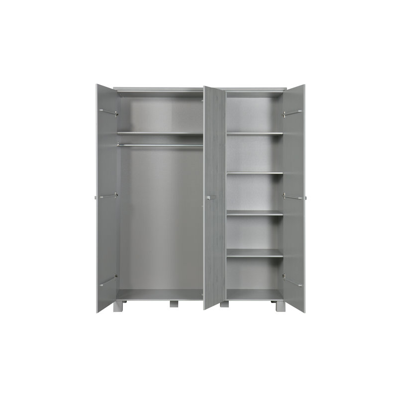 WOOOD-collectie Dennis 3-doors Wardrobe Pine Concrete Grey Brushed