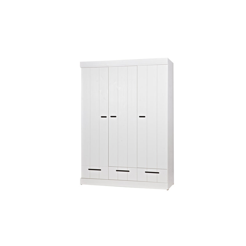 WOOOD-collectie Connect 3-doors Basic -drawer- Strip Doors Cab White
