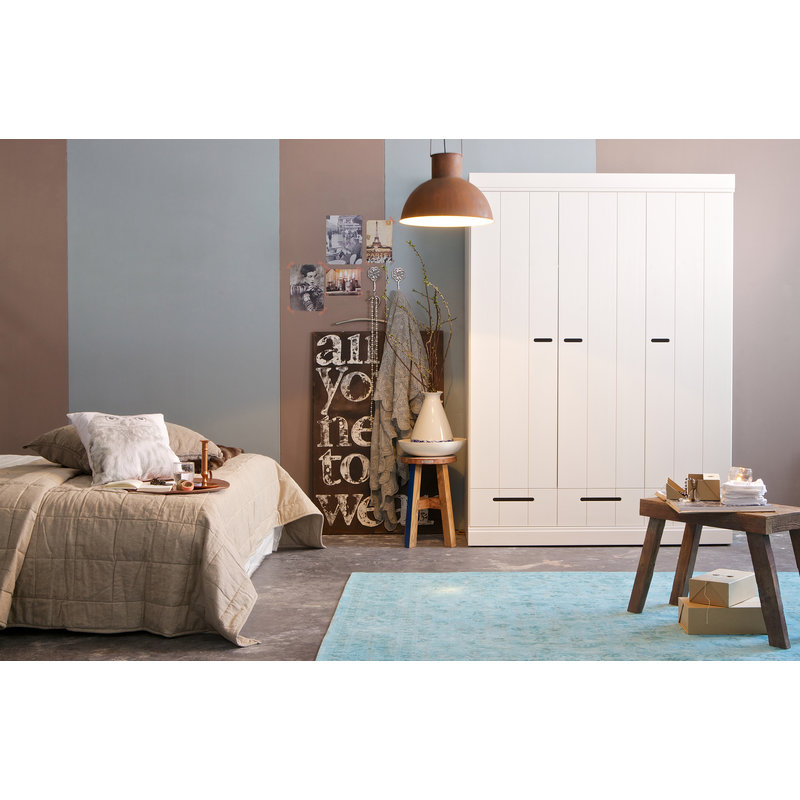 WOOOD-collectie Connect 3-doors Basic -drawer- Strip Doors Cab White