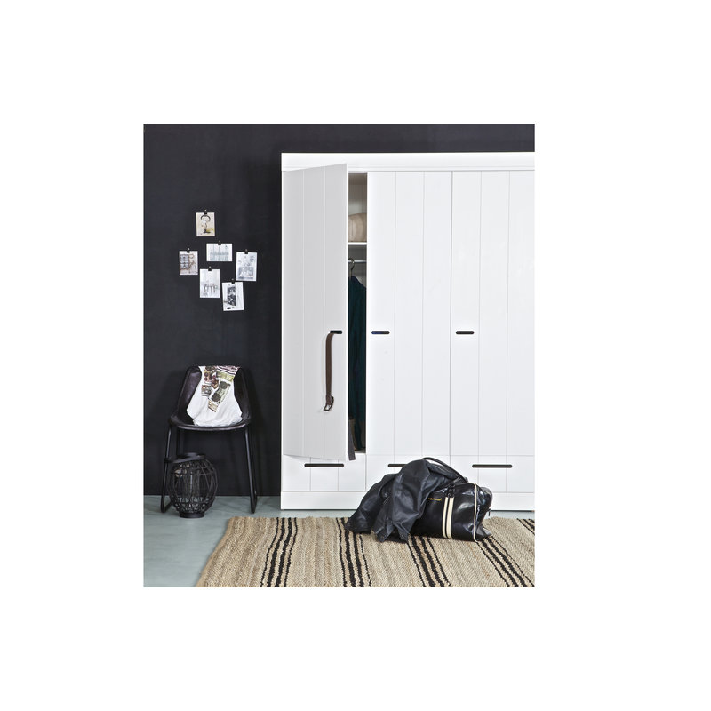 WOOOD-collectie Connect 3-doors Basic -drawer- Strip Doors Cab White