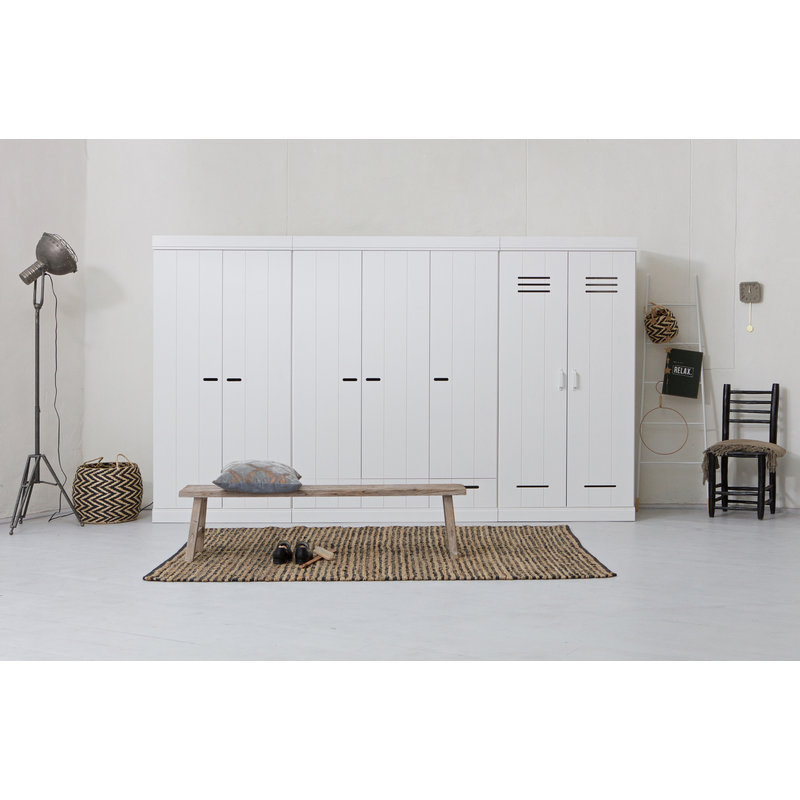WOOOD-collectie Connect 3-doors Basic -drawer- Strip Doors Cab White