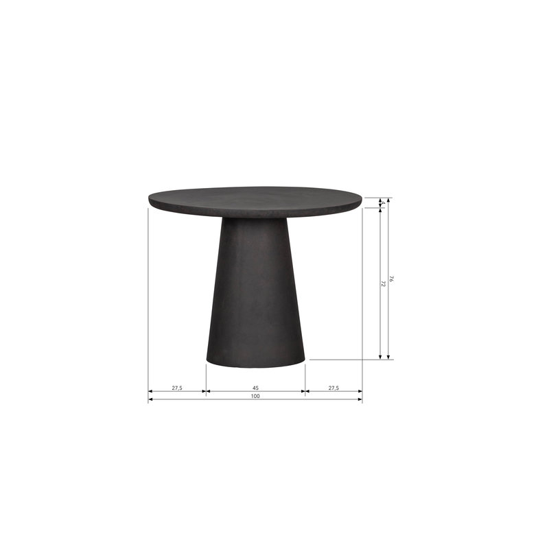 WOOOD-collectie Damon Dining Table Brown 76xØ100