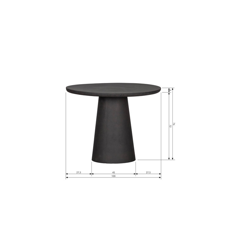 WOOOD-collectie Damon Eettafel Betonlook Bruin 76xØ100