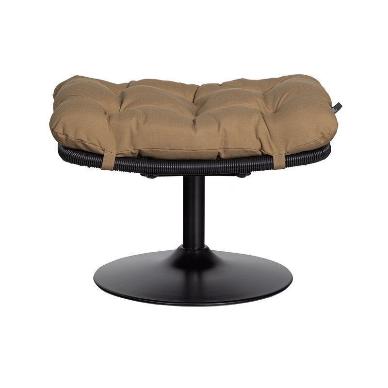 WOOOD-collectie Vive Hocker Outdoor Rattan Licht Bruin / Zwart