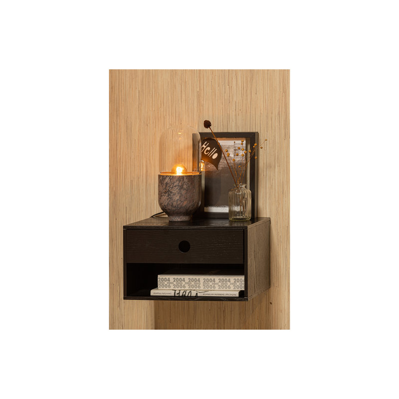 WOOOD-collectie Nancy Hanging Bedside Table Black