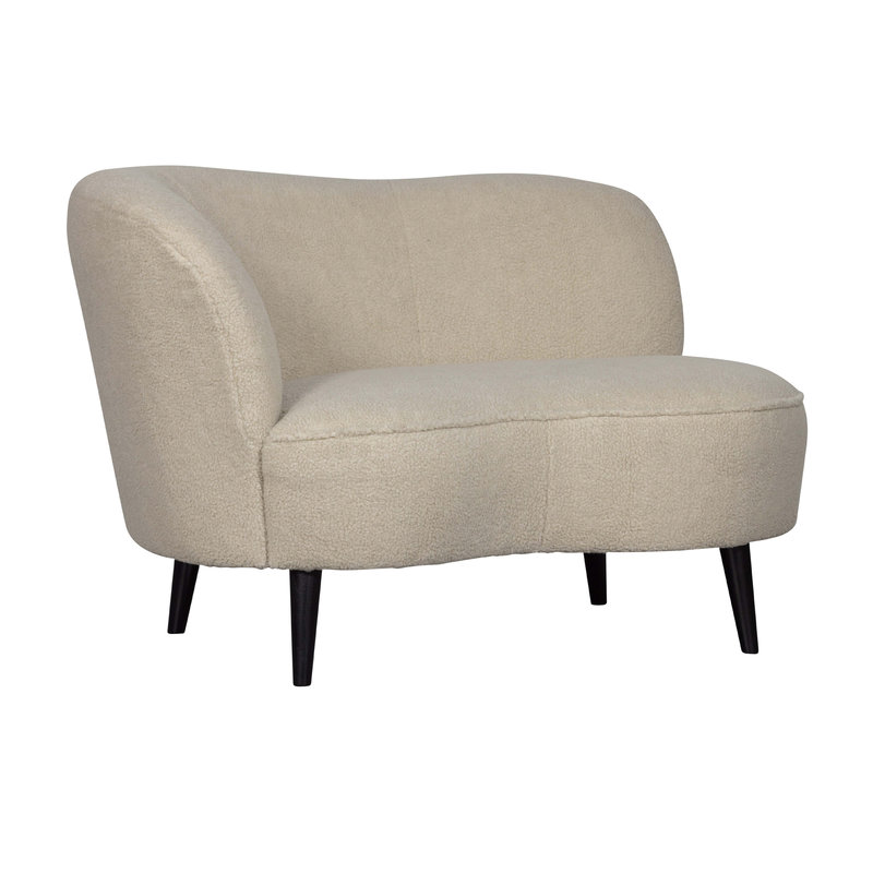 WOOOD-collectie Sara Lounge Fauteuil Links Teddy Off White