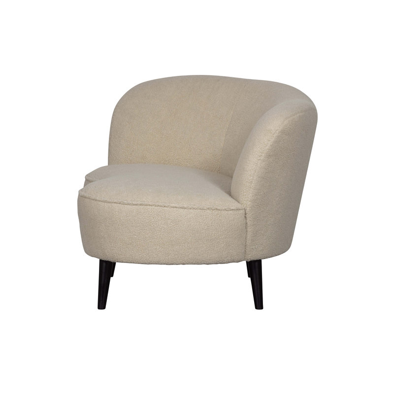 WOOOD-collectie Sara Lounge Fauteuil Links Teddy Off White