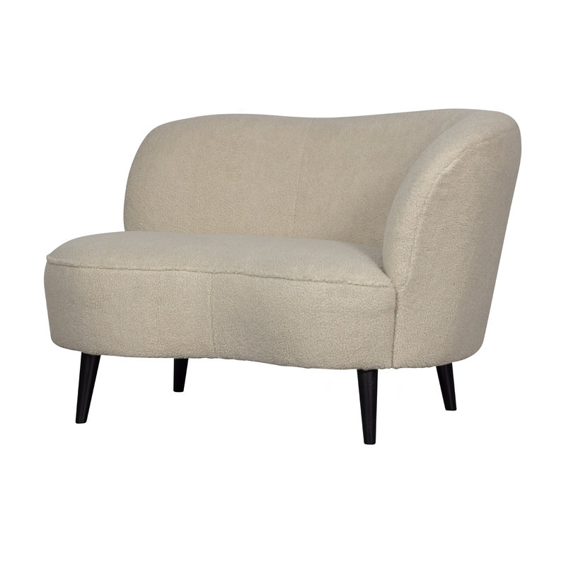 WOOOD-collectie Sara Lounge Armchair Right Teddy Off White