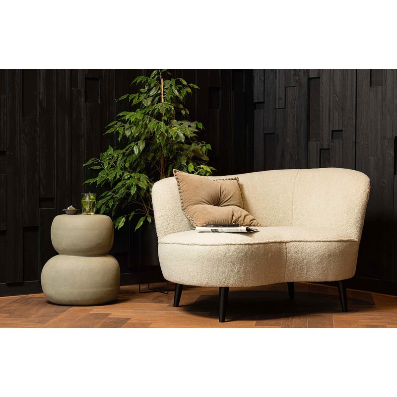 WOOOD-collectie Sara Lounge Armchair Right Teddy Off White