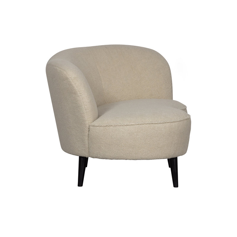 WOOOD-collectie Sara Lounge Armchair Right Teddy Off White