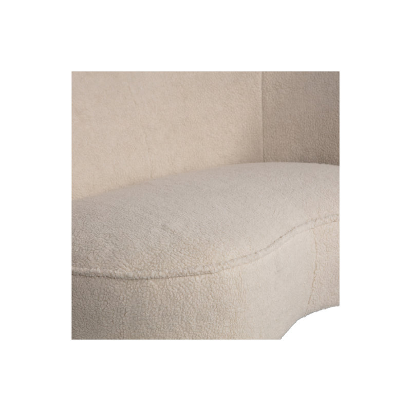 WOOOD-collectie Sara Lounge Armchair Right Teddy Off White