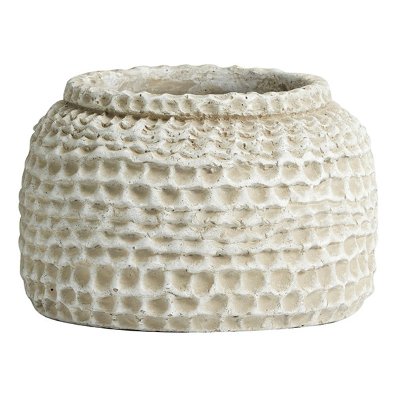 Nordal-collectie AOBA pot, S, cement - wit