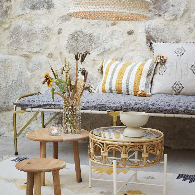 Madam Stoltz-collectie Printed mattress cover, Grey, black