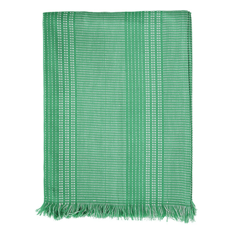 Madam Stoltz-collectie Groene hamam doek met witte streepjes