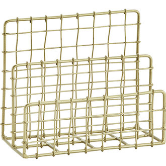 Madam Stoltz Iron wire letter organizer, Ant.brass