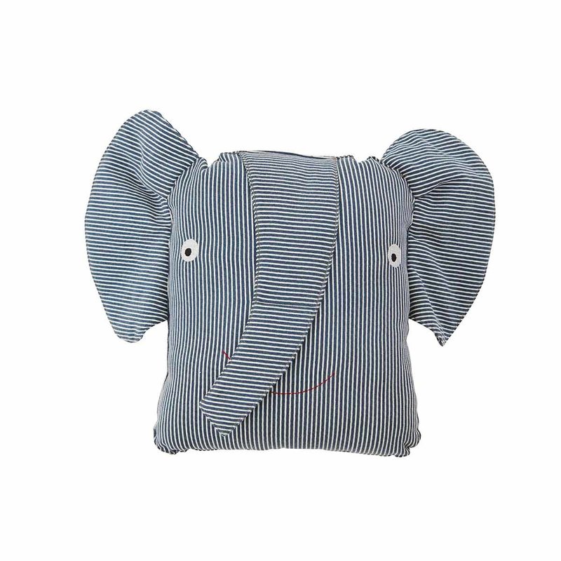 OYOY MINI-collectie Erik Olifant Denim Kussen baluw