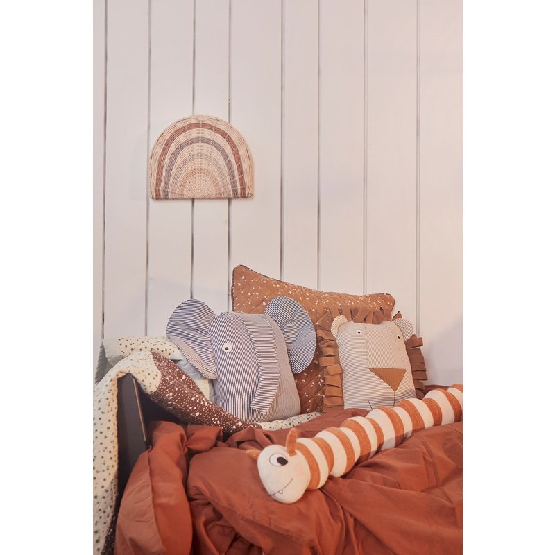 OYOY MINI-collectie Erik Olifant Denim Kussen baluw