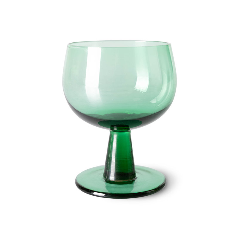 HKliving-collectie The emeralds Wijnglas laag fern groen (set van 4)