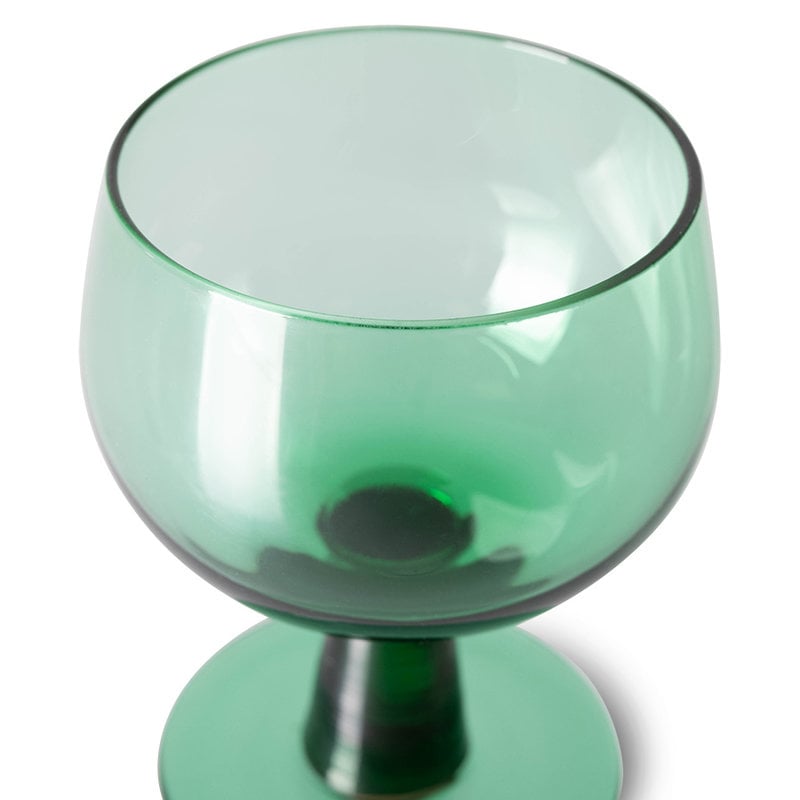 HKliving-collectie The emeralds Wijnglas laag fern groen (set van 4)