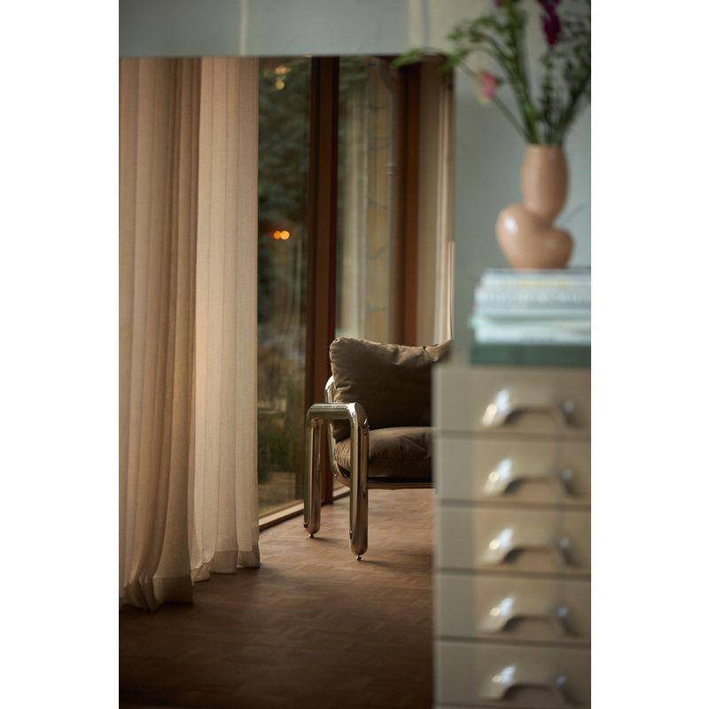 HKLIVING-collectie Chrome Lounge stoel Canvas Brown