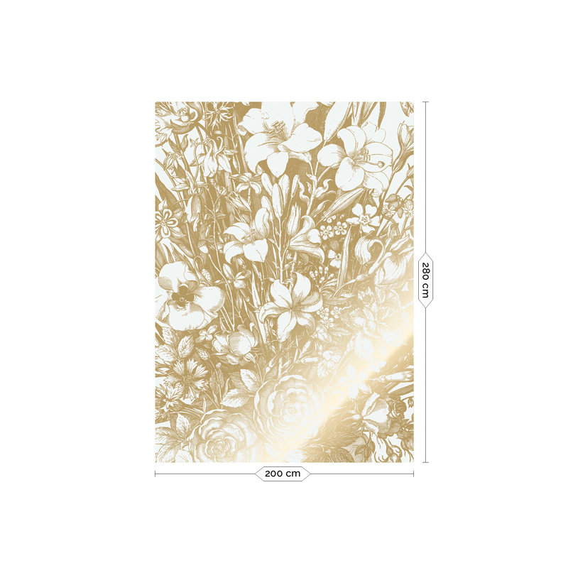 KEK Amsterdam-collectie Goud behang Engraved Flowers, Off-white