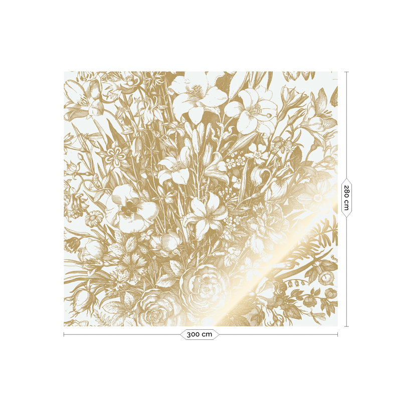 KEK Amsterdam-collectie Goud behang Engraved Flowers, Off-white
