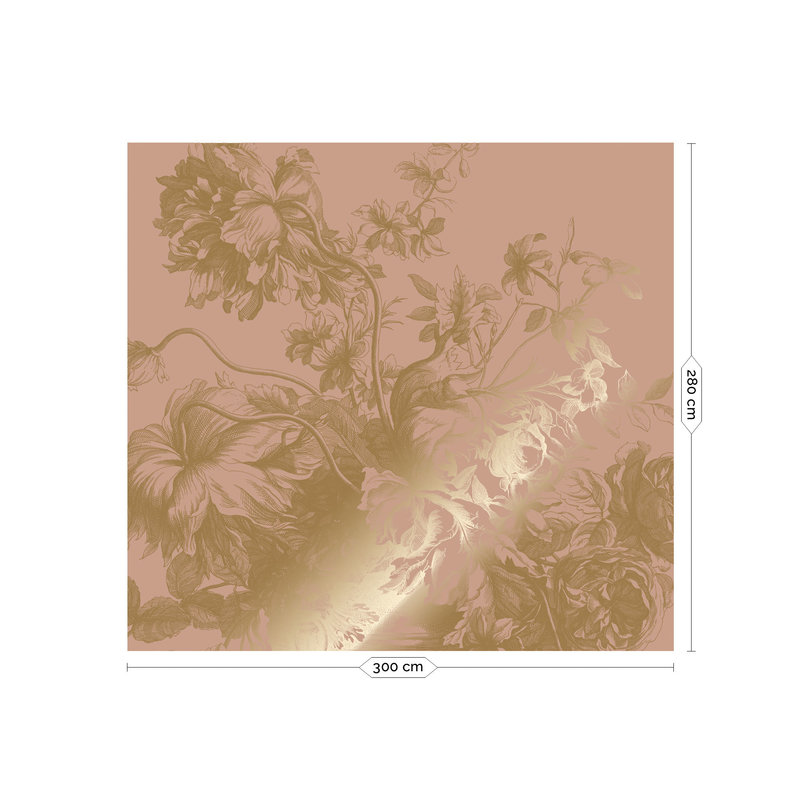 KEK Amsterdam-collectie Goud behang Engraved Flowers, Nude