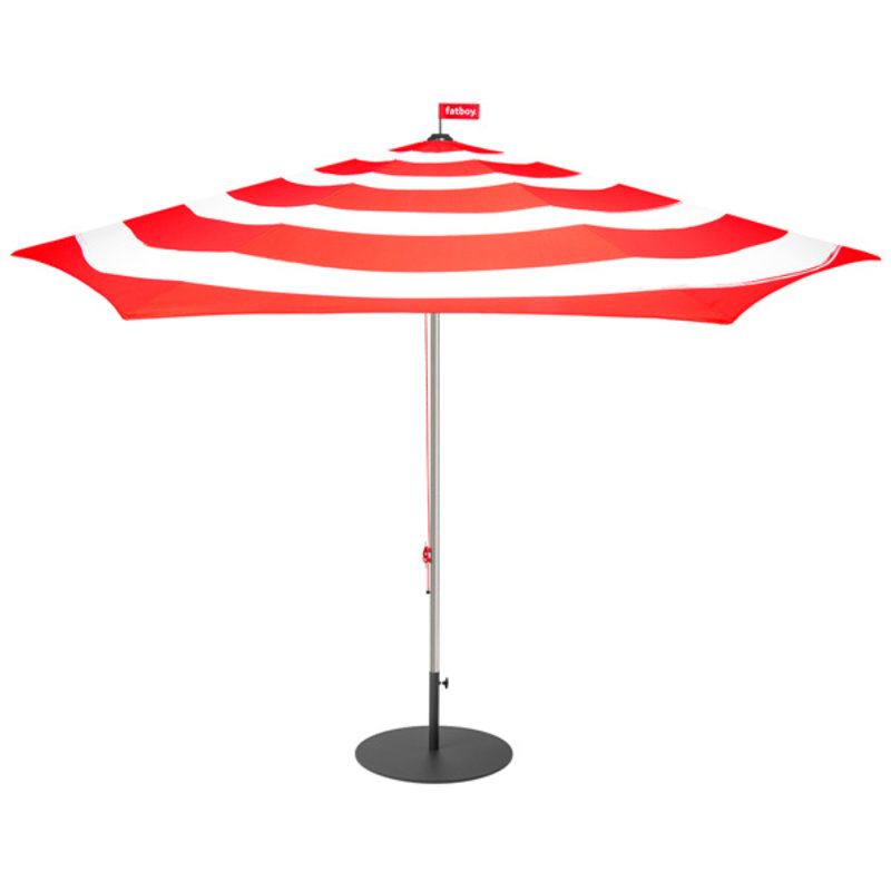 Fatboy-collectie Stripesol rood incl. parasolvoet zwart
